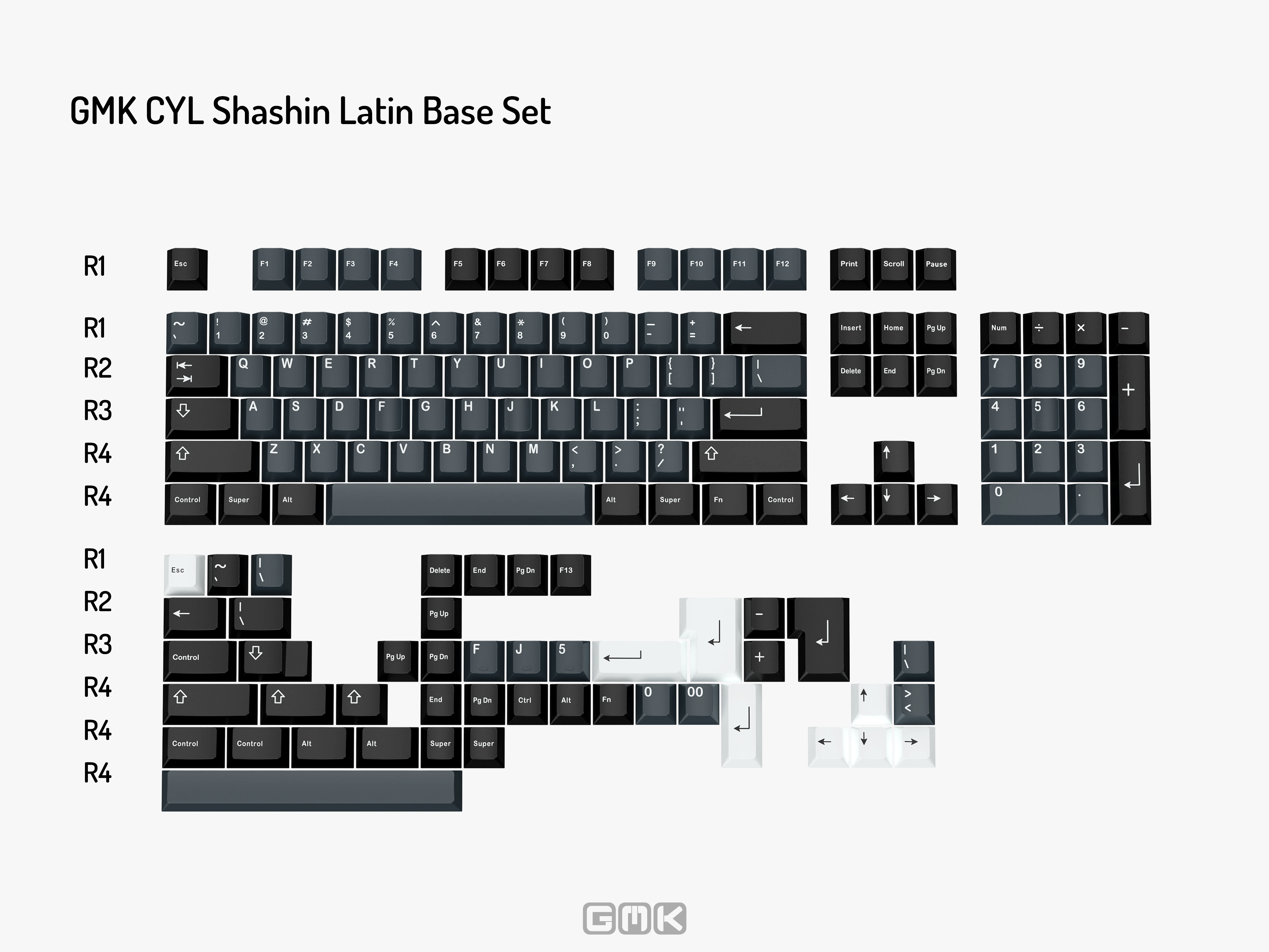 GMK Fuji Latin Base（GMK CYL Shashin | Monochrome Keycap Set）